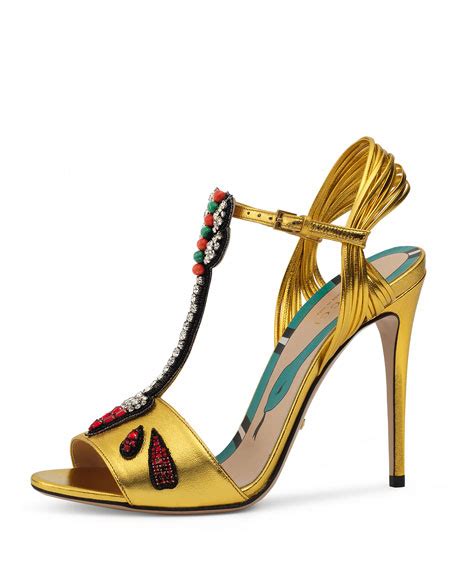 gucci allie sandal gold|Gucci Allie Embellished T.